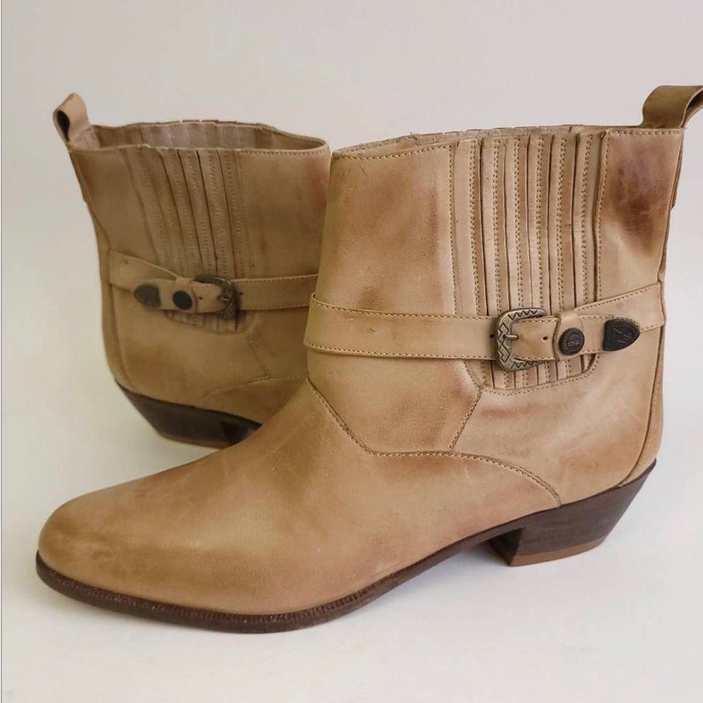 Rare Vintage 1970s Banana Cowboy Ankle Boots